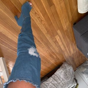 Denim Thigh High Boots